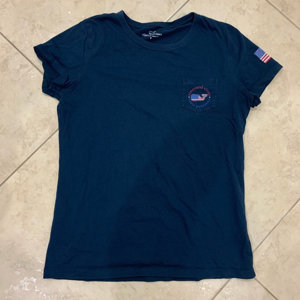 Vineyard Vines: Navy Blue Short Sleeve Top
